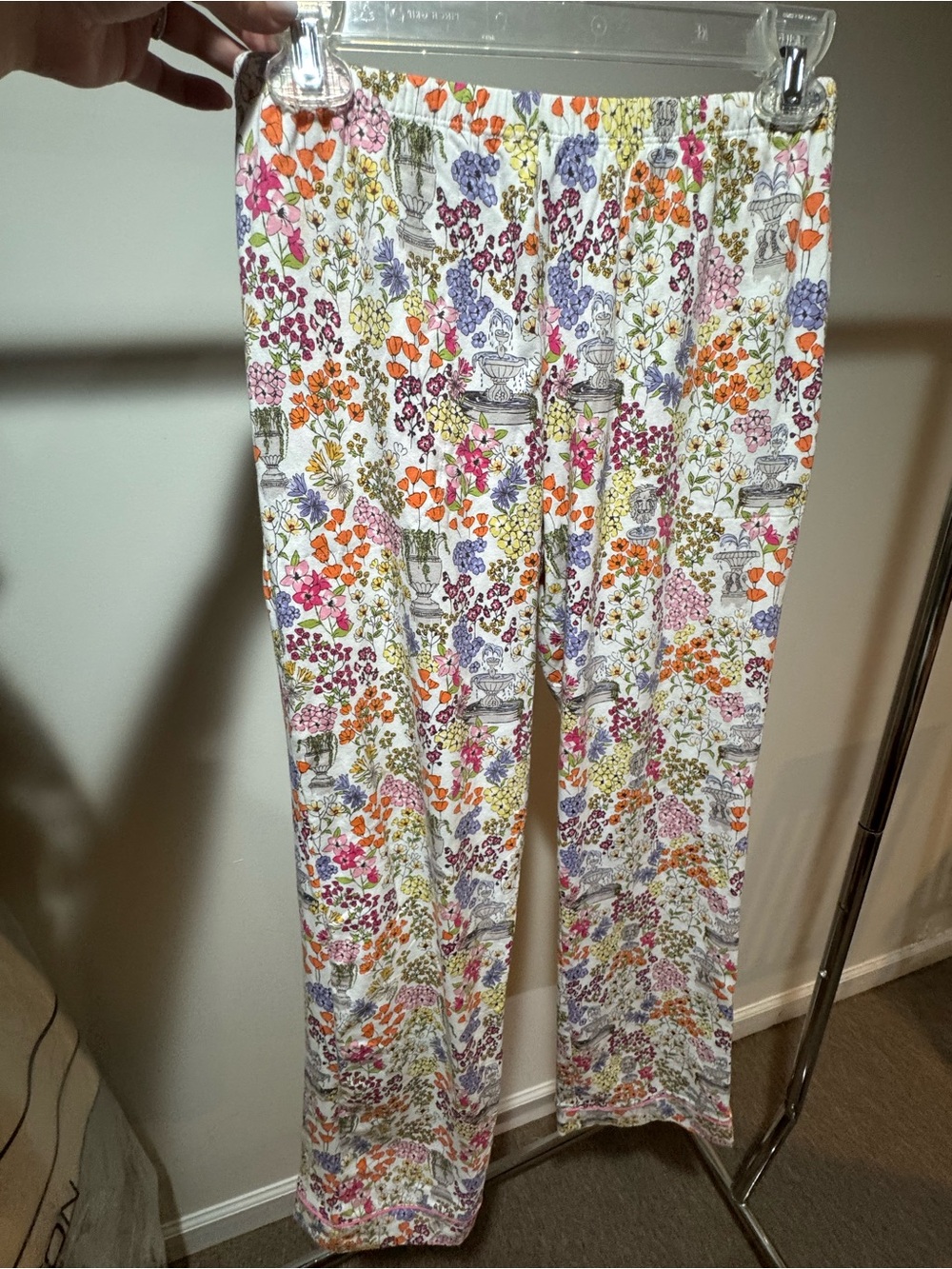BedHead Women’s Floral Pajama Set - White with Pink, Orange, Purple & Green - Picture 4 of 8
